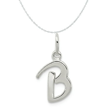 18 LavaFashion Sterling Silver Stamped Initial J Charm Necklace 18 LavaFashion Sterling Silver Stamped Initial J Charm Necklace